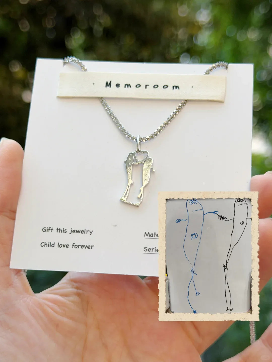 Custom Kids’ Drawing Necklace – Titanium Steel