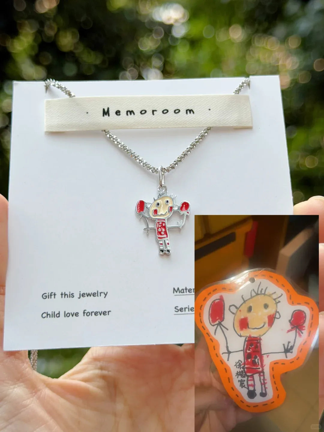 Custom Kids’ Drawing Necklace – Titanium Steel