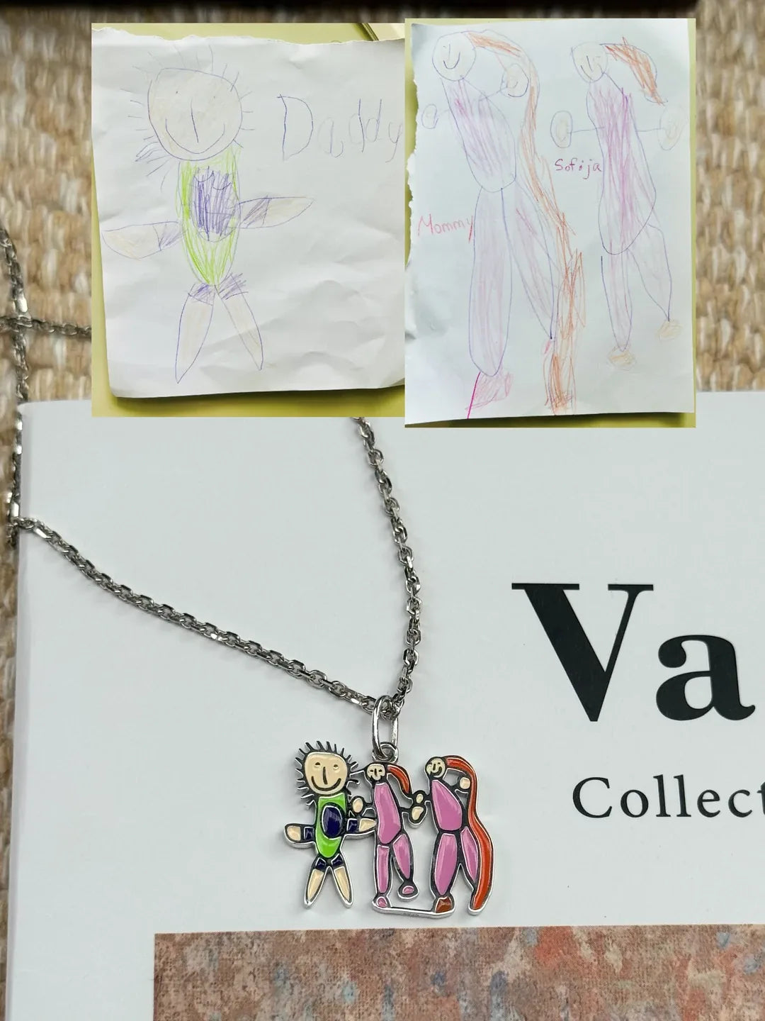Custom Kids’ Drawing Necklace – 925 Sterling Silver