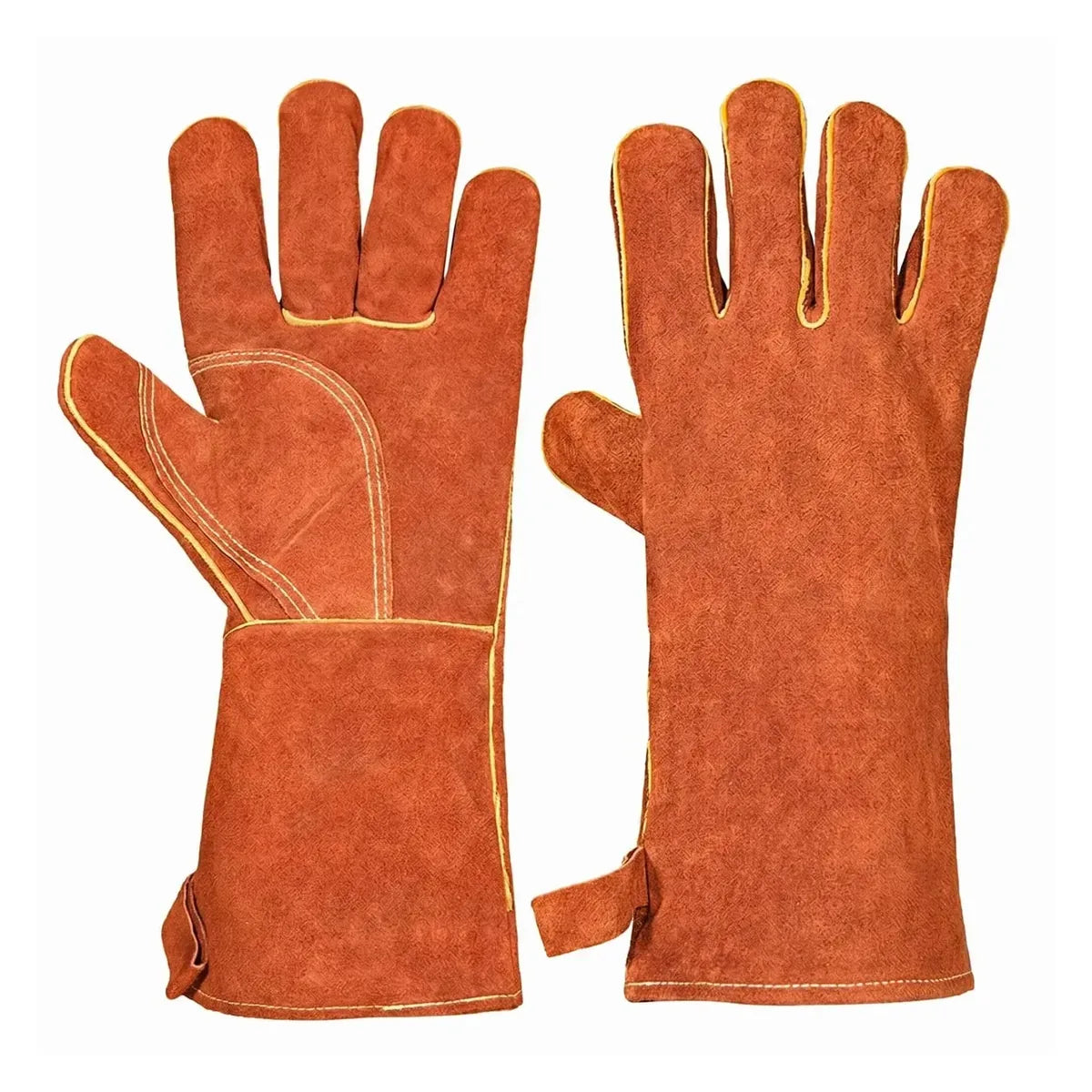 Cowhide Leather Heat Resistant Gloves - clean white background image