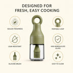 Leak-Resistant 3-in-1 Oil Dispenser Bottle with Silicone Basting Brush