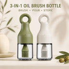 Leak-Resistant 3-in-1 Oil Dispenser Bottle with Silicone Basting Brush