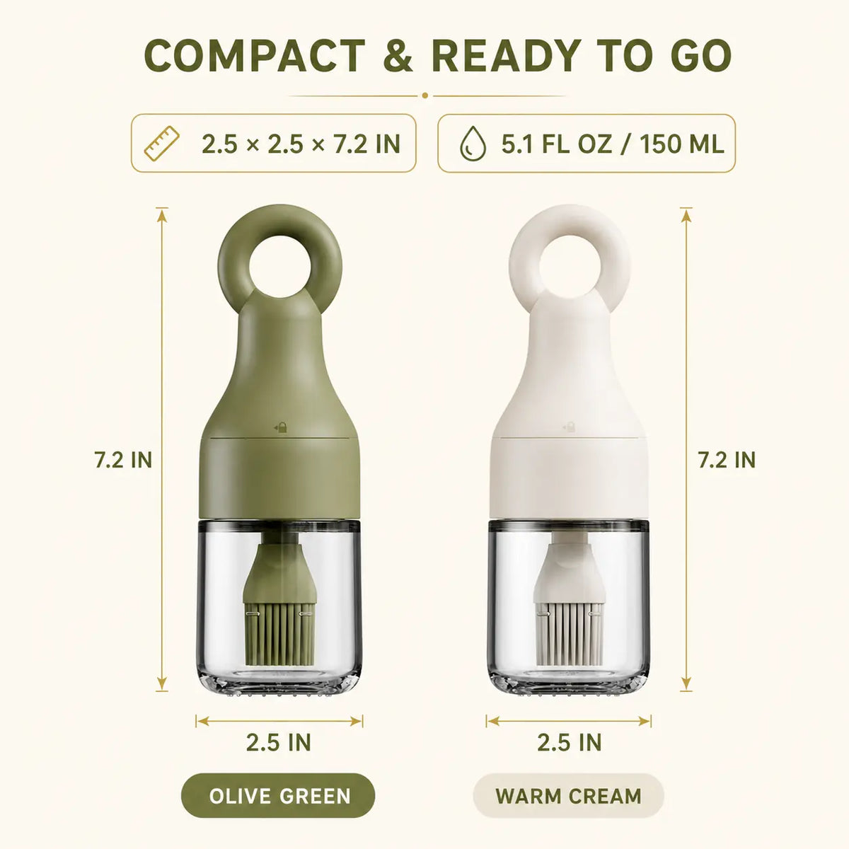 Leak-Resistant 3-in-1 Oil Dispenser Bottle with Silicone Basting Brush
