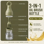 Leak-Resistant 3-in-1 Oil Dispenser Bottle with Silicone Basting Brush