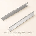 Stainless Steel BBQ Skewer Rack – 6 or 9 Slot Kebab Grilling Stand